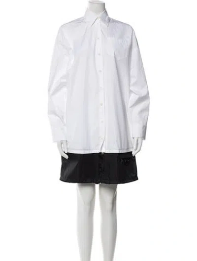 Pre-owned Prada 2021 Mini Dress In White