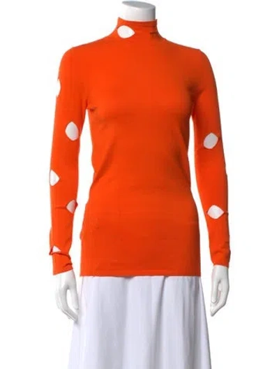 Pre-owned Prada 2021 Mock Neck Sweater In Orange
