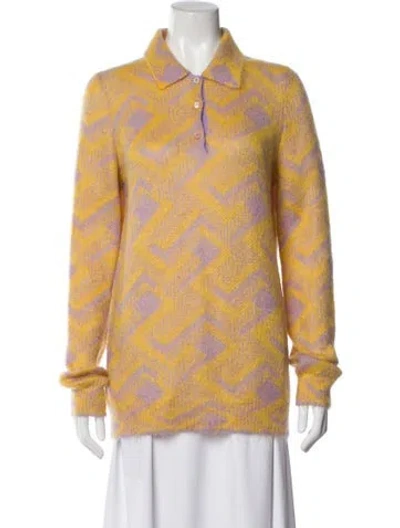 Pre-owned Prada 2021 Mohair Sweater In Yellow