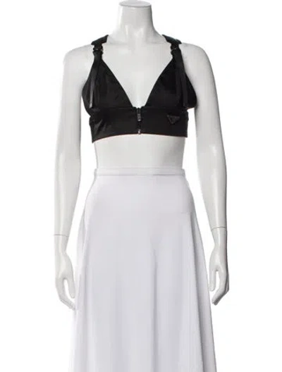 Pre-owned Prada 2021 Nylon Sports Bra In Black