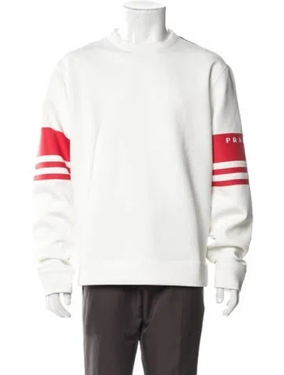 Pre-owned Prada 2021 On Ice Sweatshirt In White