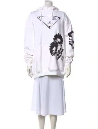 Pre-owned Prada 2021 Oversized Hoodie In White