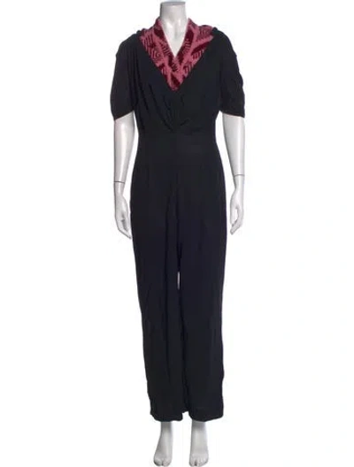 Pre-owned Prada 2021 Patterned Jumpsuit In Black