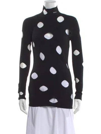 Pre-owned Prada 2021 Polka Dot Print Sweater In Black