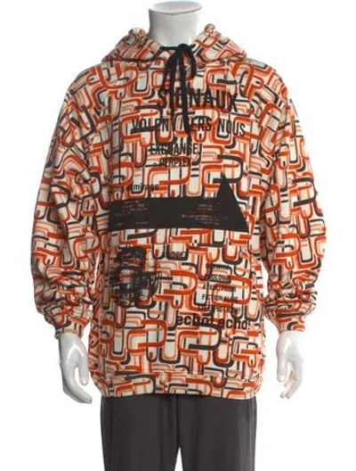 Pre-owned Prada 2021 Printed Hoodie In Orange