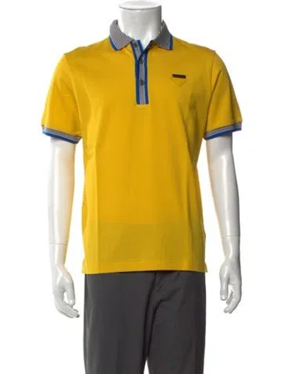 Pre-owned Prada 2021 Printed Polo Shirt W/ Tags In Yellow