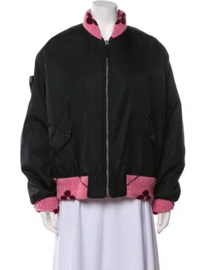 Pre-owned Prada 2021 Re-nylon Bomber Jacket In Black