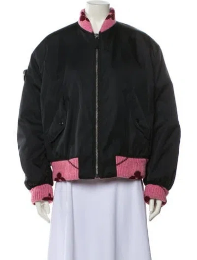 Pre-owned Prada 2021 Re-nylon Bomber Jacket In Black