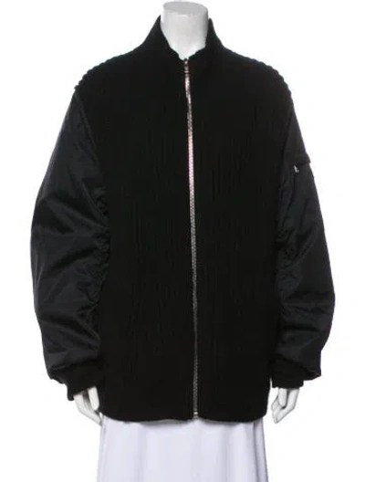 Pre-owned Prada 2021 Re-nylon Bomber Jacket In Black