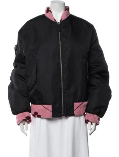 Pre-owned Prada 2021 Re-nylon Bomber Jacket In Black