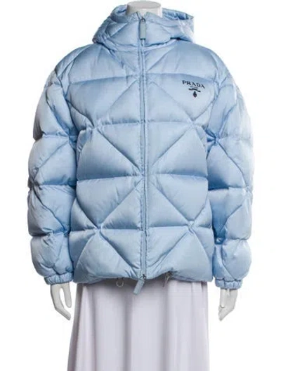 Pre-owned Prada 2021 Re-nylon Bomber Jacket In Blue