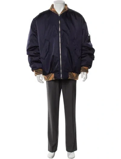 Pre-owned Prada 2021 Re-nylon Bomber Jacket In Blue