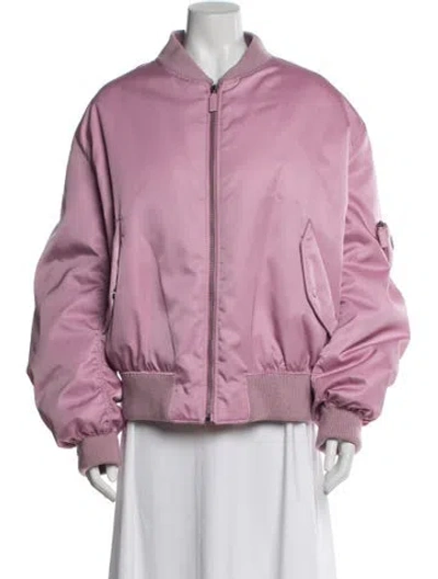 Pre-owned Prada 2021 Re-nylon Bomber Jacket In Pink