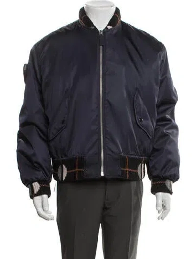 Pre-owned Prada 2021 Re-nylon Bomber Jacket W/ Tags In Blue