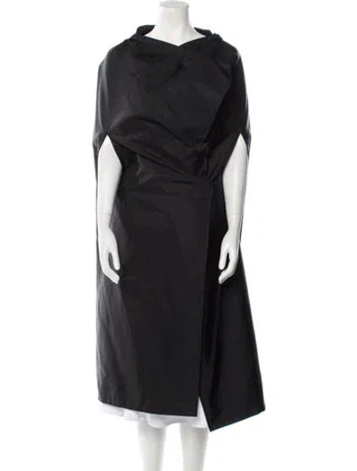 Pre-owned Prada 2021 Re-nylon Gabardine Cape Coat In Black
