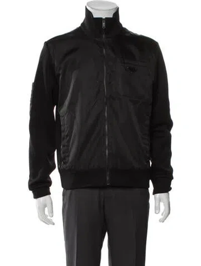 Pre-owned Prada 2021 Re-nylon Moto Jacket In Black