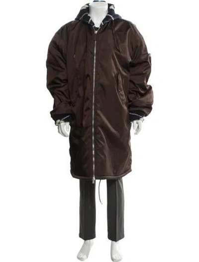 Pre-owned Prada 2021 Re-nylon Parka In Brown
