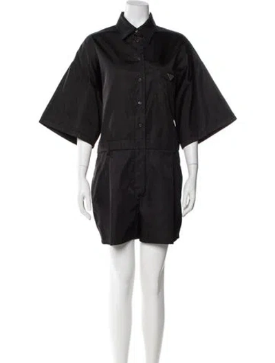 Pre-owned Prada 2021 Re-nylon Romper In Black
