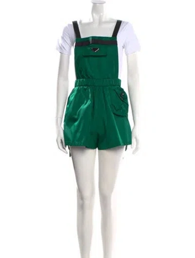 Pre-owned Prada 2021 Re-nylon Romper In Green