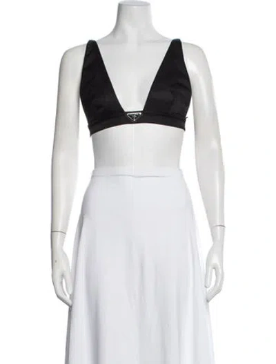 Pre-owned Prada 2021 Re-nylon Sports Bra In Black