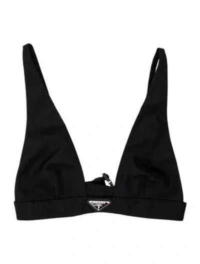 Pre-owned Prada 2021 Re-nylon Sports Bra In Black