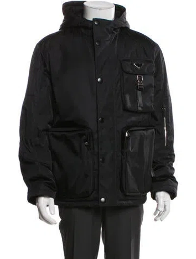 Pre-owned Prada 2021 Re-nylon Utility Jacket In Black