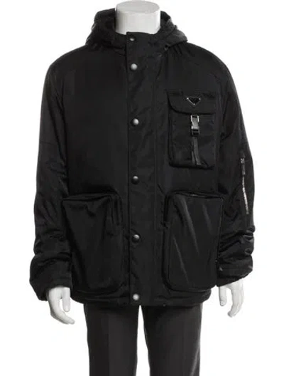 Pre-owned Prada 2021 Re-nylon Utility Jacket In Black