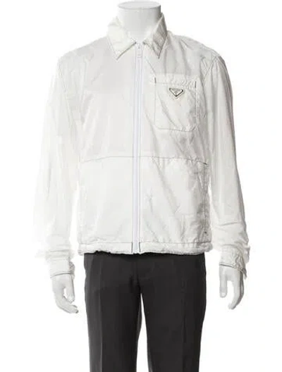 Pre-owned Prada 2021 Re-nylon Windbreaker In White