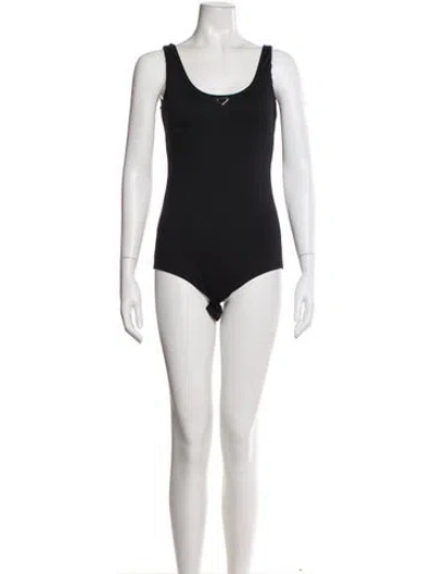 Pre-owned Prada 2021 Scoop Neck Bodysuit In Black