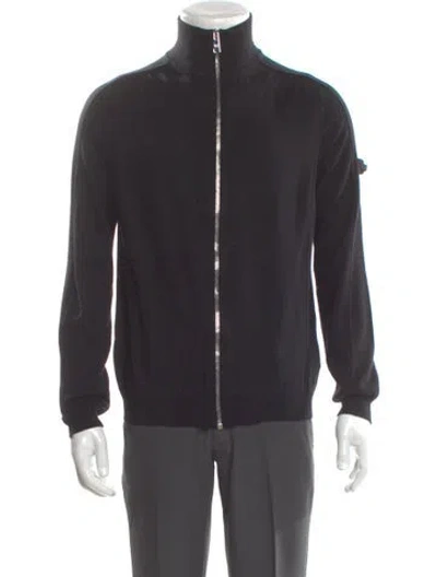Pre-owned Prada 2021 Signature Logo Cardigan In Black