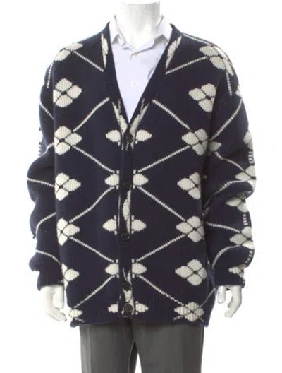 Pre-owned Prada 2021 Signature Logo Cardigan In Blue