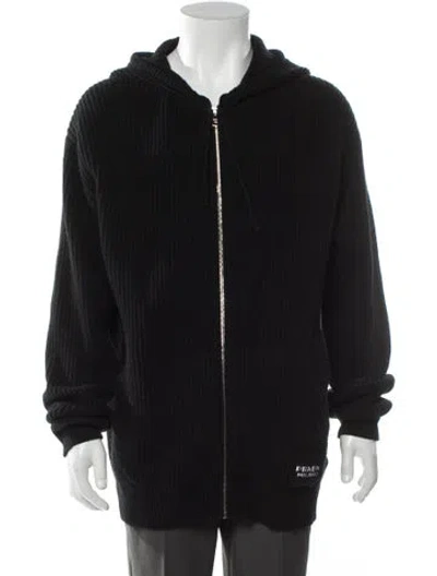 Pre-owned Prada 2021 Signature Logo Hoodie In Black