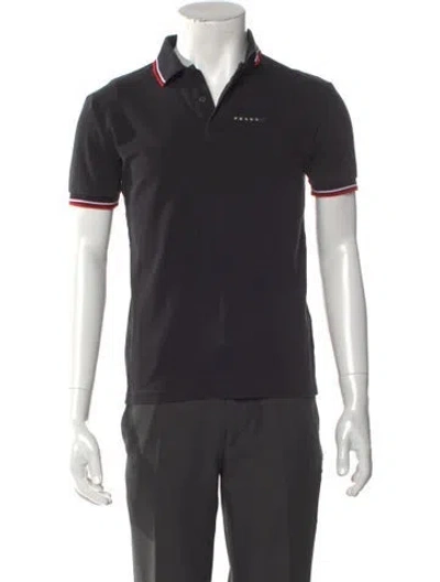 Pre-owned Prada 2021 Signature Logo Polo Shirt In Black