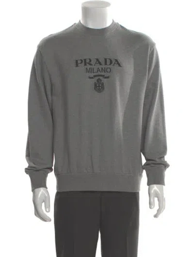 Pre-owned Prada 2021 Signature Logo Sweatshirt In Gray