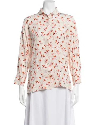 Pre-owned Prada 2021 Silk Blouse In Neutrals