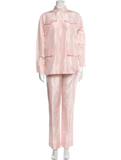 Pre-owned Prada 2021 Silk Pant Set In Pink