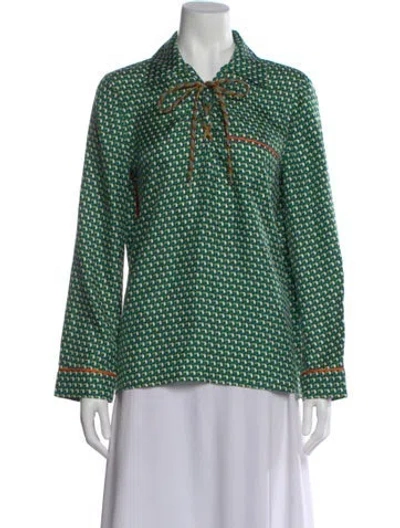 Pre-owned Prada 2021 Silk Polo In Green