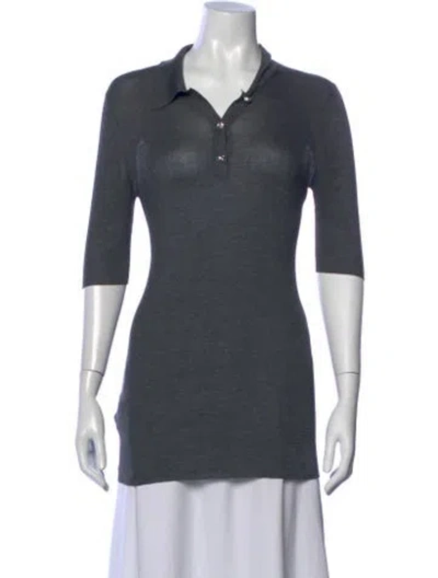 Pre-owned Prada 2021 Silk Polo In Grey