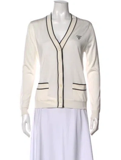 Pre-owned Prada 2021 Silk Sweater In White