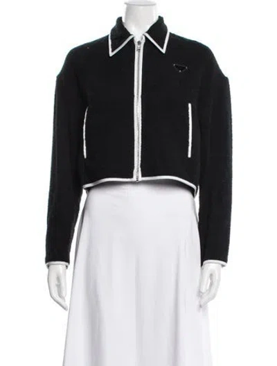 Pre-owned Prada 2021 Terry Cloth Jacket In Black