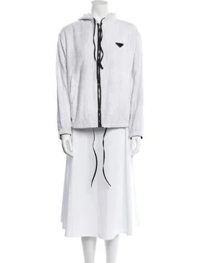 Pre-owned Prada 2021 Terry Cloth Jacket In White
