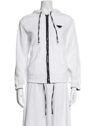 Pre-owned Prada 2021 Terry Cloth Jacket In White