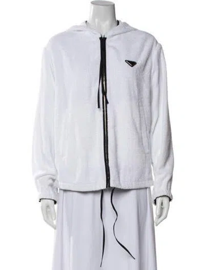 Pre-owned Prada 2021 Terry Cloth Jacket In White