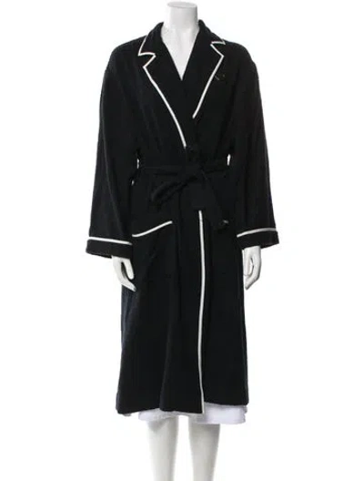 Pre-owned Prada 2021 Terry Cloth Robe In Black