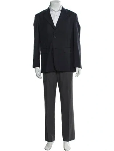 Pre-owned Prada 2021 Virgin Wool Blazer In Blue