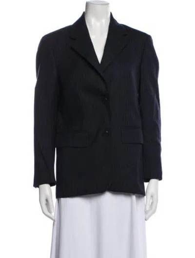 Pre-owned Prada 2021 Virgin Wool Blazer In Blue
