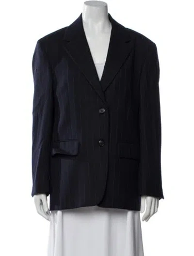 Pre-owned Prada 2021 Virgin Wool Blazer In Blue