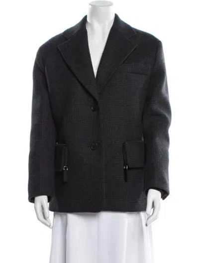 Pre-owned Prada 2021 Virgin Wool Blazer In Gray