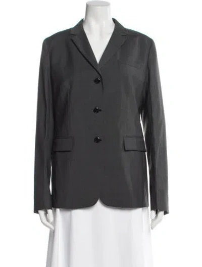 Pre-owned Prada 2021 Virgin Wool Blazer In Gray