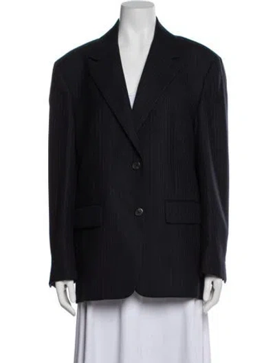 Pre-owned Prada 2021 Virgin Wool Blazer W/ Tags In Blue